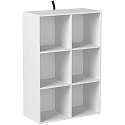 WOLTU Bibliothèque Armoire Etagère de Rangement 60x30x89cm en MDF pour Salon 6 Cubes Compartiments,SK002ws3