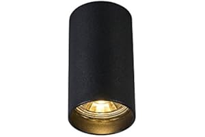 QAZQA Diseño Foco moderno negro - TUBA 1 Acero Cilíndra Adecuado para LED Max. 1 x 50 Watt