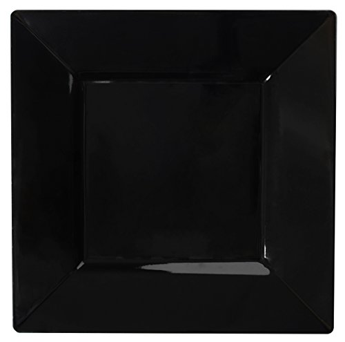 Solid Squares 1610-BK Square Dinner Plate, 10.75 x 10.75", Black