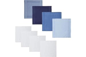 GVSAVY 8-Pack Pure Cotton Men's Handkerchief Set, Pure Cotton Absorbent Handkerchief, Suit Pocket Square, Face Towel, Suitable For Wedding Banquet, Picnic, Party
