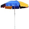 Brandway Promotional Center Pole 8ft Thick Waterproof Fabric Garden Umbrella without Stand, Outdoor Big Size Canopy Patio Umbrella for Sun/Rain/Wind Protection, Resort & Poolside (Multicolor, 96 Inch)