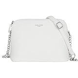 handtasche weiß LEDER & EIGENSCHAFTEN: Gestreiftes Saffiano Kunstleder mit Glitzer-Effekt. Metallteile silberner Farbe. Starrer Boden Handtasche / Abendtasche.