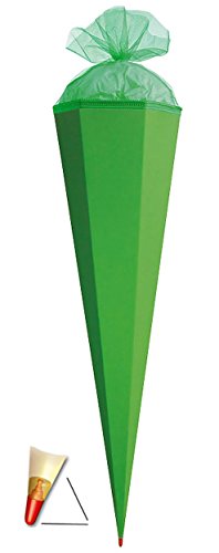 Preisvergleich Produktbild Unbekannt Schultüte - Rohling - GRÜN - 85 cm - mit Holzspitze / Tüllabschluß - Zuckertüte Roth - zum Basteln, Bemalen und Bekleben Bastelschultüte