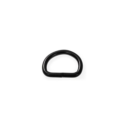 10er Set D Ring aus Edelstahl, 24mm x 20mm, nichtrostend, Ideal in Verbindung mit Paracord 550 zu verarbeiten, geschweißter Stahl, Farbe schwarz eloxiert Marke Ganzoo - 2