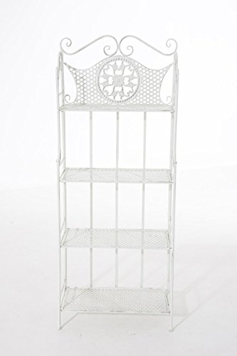 CLP Metall-Standregal ANIKA, Landhaus-Stil, 4 Böden, ca. 150 x 60 x 30 cm antik-weiß - 2