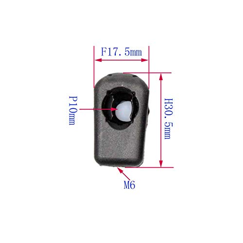 Jinglingkj, presa a sfera da 10 mm, terminale in nylon M6 non piegato, filettatura femmina, staccabile, supporto giunto, giunto per cuscinetto, 4 pezzi, nero