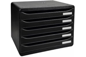 Exacompta Schubladenbox Big-Box Plus A4 quer 5 Fächer schwarz