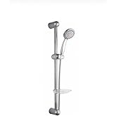 S&uuml;rg&uuml;l&uuml; Duş Seti 1.Kalite Krom Kaplama 5 Fonksiyonlu Duş Başlığı 60cm Metal Tij Boru Şeffaf Sabunluk