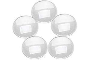 Dophee 10Pcs Crystal Clear Runde Cabochons Flache Rückseite Glaskuppel für DIY Schmuckherstellung 30mm