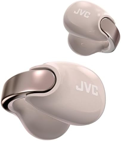 JVC Nearphones HA-NP1T cuffie wireless stile earcuff, archetto lucido, vestibilità confortevole, connessione multipoint, Bluetooth 5.3, 24 h batteria, Pearl Edition Sand Peach