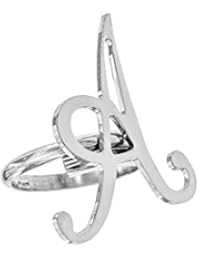 Padre Nostro - Anello lettera A 30x25MM in Argento 925 Misura Regolabile da 14 ITA