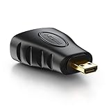 Micro HDMI D Stecker deleyCON Micro HDMI zu HDMI Adapter - Micro HDMI Anschluss (HDMI-D Stecker) zu Standard HDMI Anschluss (HDMI-A Buchse) - Schwarz