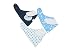 TRUBAMBI Bibs. Best Quality Bandana Baby Bibs. Perfect Baby Boy Gift set. Bib for teething babies and toddlers. 5 pcs set absorbent bibs. 100% cotton front and soft fleece back. Stylish assorted designs. (Blue)