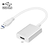 【Imágenes gráficas de alta definición】Aprovechando la interfaz USB3.0 Súper Velocidad de alto ancho de banda (5Gbps), este USB3.0 a HDMI ofrece imágenes gráficas de alta definición a su HDTV o monitores con una resolución de hasta 1920x1080, por lo que el problema de visualización de video externo de la ordenador se solucionará fácilmente .