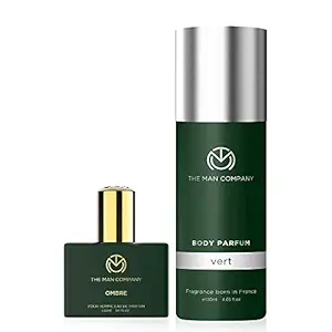 The Man Company Green Perfume Set for Men | Long Lasting Fragrance | Perfume for Men | Body Spray for Men | Perfume Kit for Him, Husband, Boyfriend - Combo Pack of 2