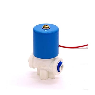 Gogo Haute qualité 2 Way Plastique Distributeur d'eau Micro Électrovanne 1/4 Tube 24 V 12 V DC contrôle de flux pour RO machine purificateur d'eau, bleu, 12.00 voltsV