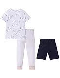 3- teilig, Preisvorteil Schiesser Mädchen Cat Zoe Md 3-teiliger Anzug Zweiteiliger Schlafanzug, Weiss 100, (Herstellergröße: 104)