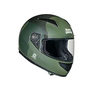 Royal Enfield ABS Street Prime Grey Stripe Full Face ISI DOT ECE Certified Helmet, Camo Olive, L, 60 cm, RRGHEM000224