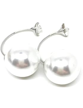 Silberne Front-Back-Ohrringe mit Perle und Strass Ohrringe Ohrstecker Doppelohrstecker