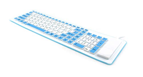 Preisvergleich Produktbild BIANJESUS Spiel-Tastatur-Laptop, der Die Wasserdichte Staubdichte Silikon-Überlauf-Widerstand-Mechanische Membran Bearbeitet Ergonomisches 103 Faltet,Blue