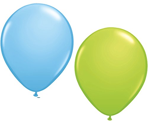 50 Luftballons je 25 x hell blau & hell grün Partyballons 27 cm Ø