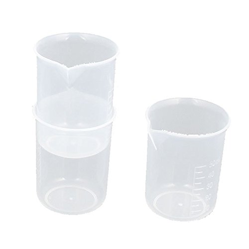 TOOGOO(R) Labor 50mL 1.7oZ Plastik Graduiert Fluessigkeits messbecher Testing Cup 6 Stueck£¨Transparent color£© - 3