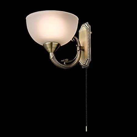 MW-Light 318020801 Klassische Wandlampe mit Schalter in Messing Weißer