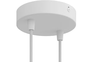 creative cables - Kit rosone cilindrico in Metallo a 2 Fori - Conico, Bianco Opaco