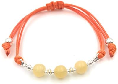 Bracelet in silver and yellow calcite
