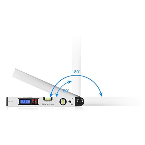 AGPtek 400 mm/40,6 cm Digitaler Winkelmesser, Miter Finder Wasserwaage Werkzeug Mit LCD-Display, Aluminium Winkel Level Slope Finder Vertikal Horizontal Dual Spirit Level 0 ° -225 ° Mit Bein Verlängerung Und Fall - 3