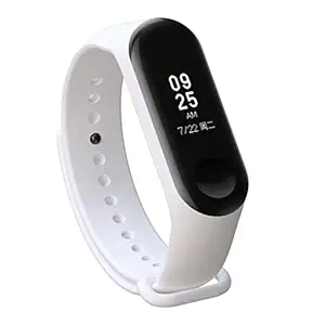 Plasmic M3 Fitness Band for Unisex with Heart Rate Sensor Smart Wristband-White Strap