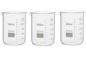 ALQUERA Verre à Précipités Verre Borosilicate LBG 3.3 (250ml, 3)