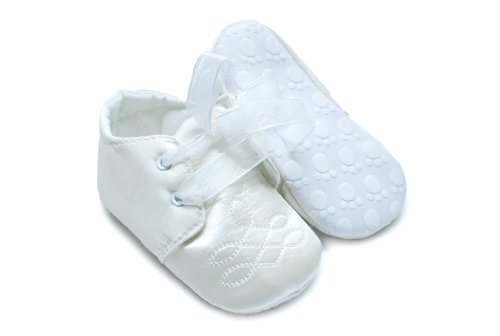 Christening/Wedding Satin Booties - Style 16 - Ivory - UK 0-6m