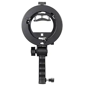 Homgeel S-Shaped Handheld Grip Portable Bowens Mount Speedlight Bracket for Flashlight Softbox Support Reflective Umbrella and Other Photography Studio Accessories