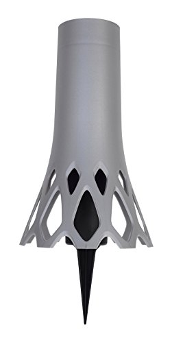 Plastia Grabvase Roseta 1 L mit Erdspieß, silber