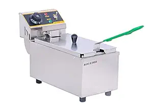 JE Professional Deep fat fryer 5-Liter Auto cut with 1800-Watts (Silver, stainless steel) with heavy fry basket for home, restaurants, hotels, Made in India