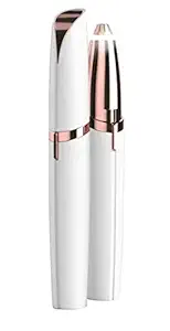 Upscale Painless Electric Eyebrow Trimmer Hair Removal Razor Epilator Pen with built-in LED light for the perfect smooth finish (White)