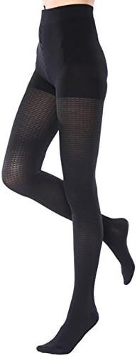 KoolFree Women Medical Grade Graduated Compression Pantyhose, Chidori Check Pattern, Closed Toe, 18-22mmHg (Large)
