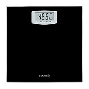 Bucanim Digital Bathroom Scale with Temperature Function Body Weight Scales Fitness Tracker with High Precision Weighing Sensors Capacity 396 pounds