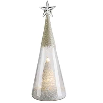 Amazonde Led Tisch Glas Kegel Lampe Weihnachts Baum X Mas
