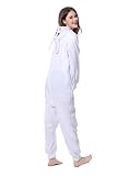 Unisex Erwachsene Kinder Pyjamas Cosplay Nachtwäsche Osterhase Tier Onesie Kostüme Schlafanzug Tieroutfit tierkostüme Jumpsuit (M, weiß Hase) - 