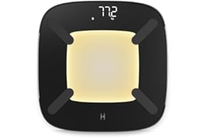 Homedics glo Body Analyser Bilance - Bilancia pesapersone con luce con sensore di movimento, Base in plastica riciclata al 100%, Display digitale di precisione, Opzioni libbre/kg/st, Vetro temperato