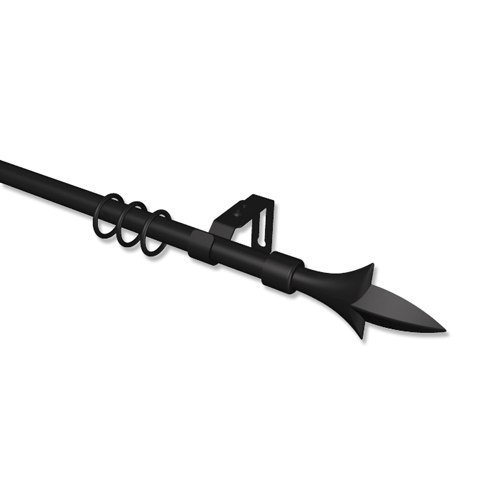 Interdeco ausziehbare Gardinenstange in Schwarz 13/16 mm Ø Favorit Lily, 130-240 cm