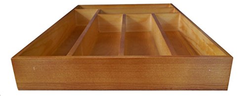 Besteckkasten Premium-Qualität platzsparend Bambusholz, für Küchen-Schublade, Holz Aufbewahrung mit 6 Fächern, für Utensilien und Küchen-Werkzeuge - 3