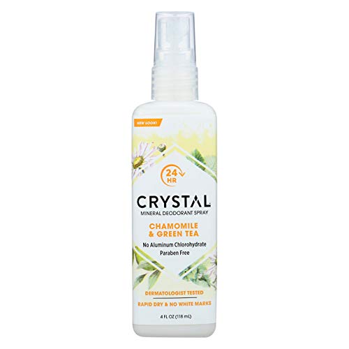 Crystal Body Deodorant - esencia de cristal Mineral cuerpo desodorante Spray de manzanilla de tránsito francés y té verde - 4 oz.