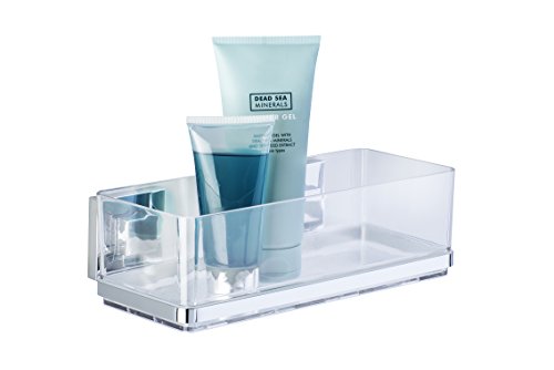 Wenko 22692100 Wandablage „Quadro“ mit Vacuum-Loc, Edelstahl, silber / transparent, 25.5 x 14 x 8.5 cm - 4