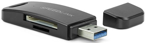 Speedlink Nobilé kompakter USB-3.0 Kartenleser 9 in 1 (SD/SDHC/SDXC/MMC/MMC 4.2/MMC Plus/RS MMC/Mini SD/Micro SD, USB-3.0-Anschluss) schwarz