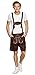 Produktbild Herren Männer Kostüm Alpen Jodler kurze Hosen in bayrischer Lederhosen-Optik mit Hosenträger, Lether-like Shorts Trousers with suspenders, perfekt für das Oktoberfest Karneval und Fasching, L/XL, Braun