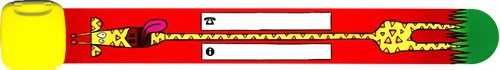 Infoband Wrist Band for Kids - Giraffe/Red