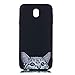 Produktbild Chreey Hülle für Samsung Galaxy J3 2017 / J330, Anti-kratzt Schwarz 3D Drucken Muster Handyhülle Weiche Silikon TPU Rückseitehülle Bumper Schutzhülle, Überraschte Katze